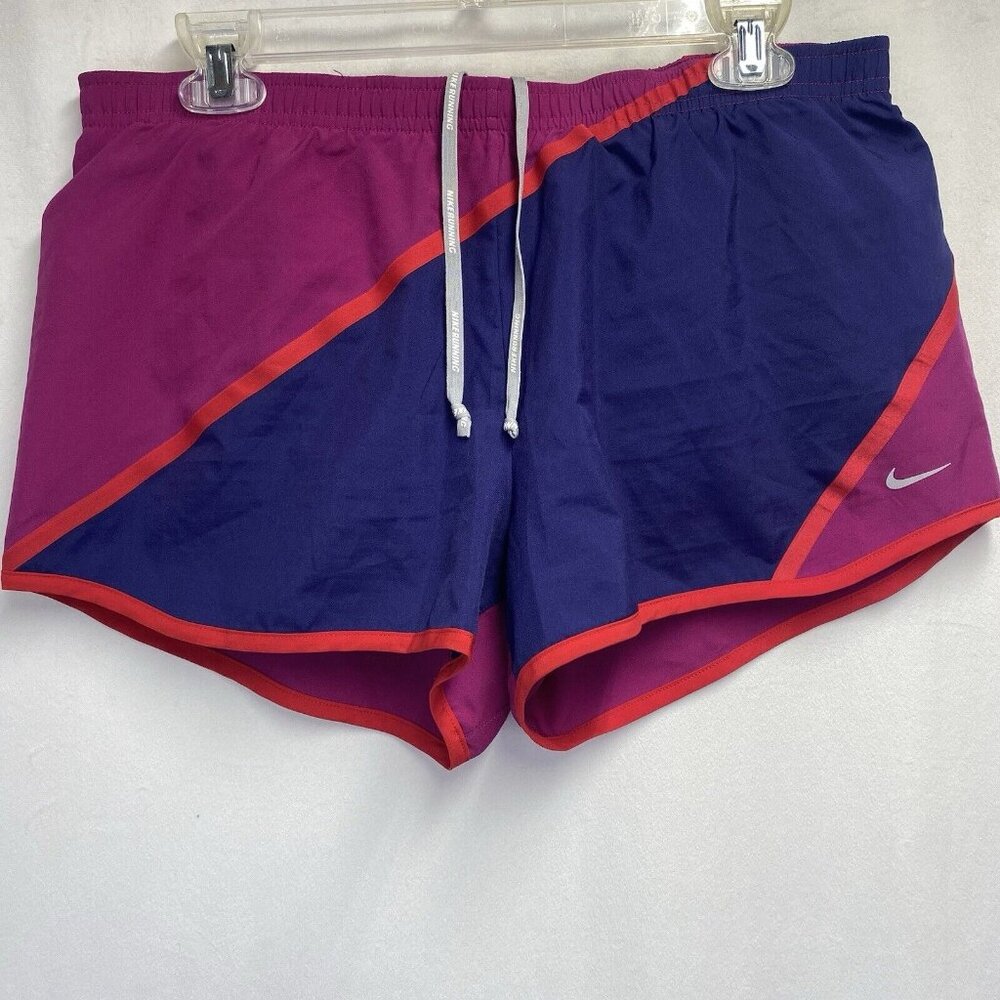 Nike Dri-Fit Drawstring Athletic Lined Shorts Women Medium Magenta Zipper Pocket
